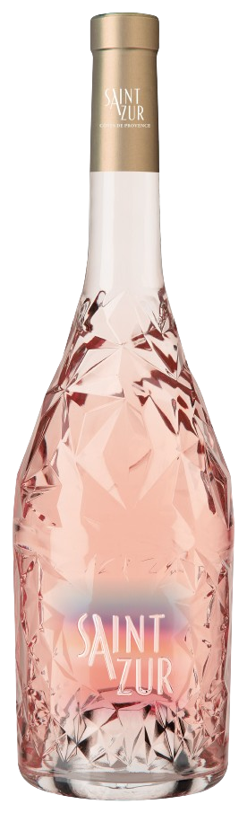 FF_FR_Saintzur_Cotes_De_Provence_Rosé-removebg-preview Roséweinflasche mit diamantartiger Glasstruktur und roséfarbenem Inhalt. Elegantes Design, das die Herkunft aus der Provence stilvoll unterstreicht.